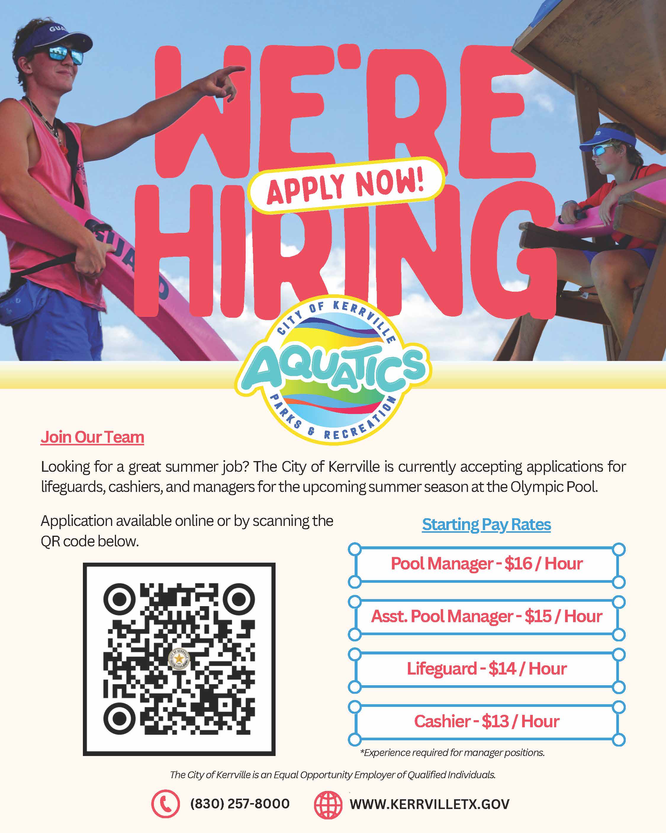2026 Aquatics Hiring Flyer